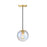 Designers Fountain Neva 1Lt Globe Pendant, Gold/Clear Iridescent