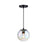 Designers Fountain Neva 1Lt Globe Pendant, Black/Clear Iridescent - D354M-7P-MB