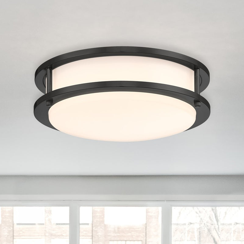 Designers Fountain DC Series 1Lt 10" Flush Mount, Nickel/White/PK-4