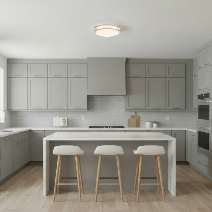 Designers Fountain DC Series 1Lt 12" Flush Mount, Black/White/PK-2