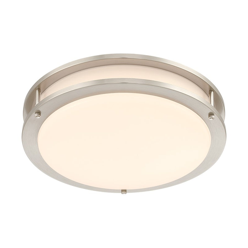 Designers Fountain DC Series 1Lt 14" Flush Mount, Nickel/White/PK-4