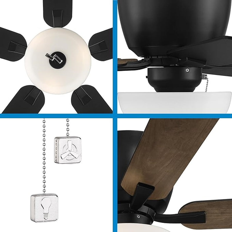 Designers Fountain Gallant 3Lt 52" Ceiling Fan, Black/Brown