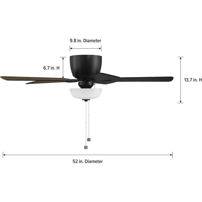 Designers Fountain Gallant 3Lt 52" Ceiling Fan, Black/Brown