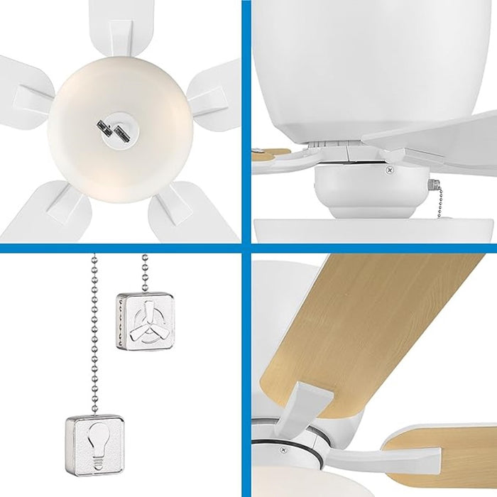 Designers Fountain Gallant 3Lt 52" Ceiling Fan, White/Blonde