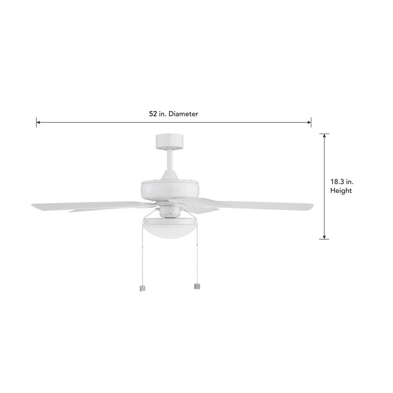 Designers Fountain Outllant 2Lt 52" Outdoor Ceiling Fan, White