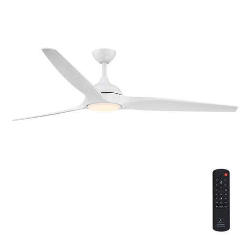 Designers Fountain Arcas 1Lt 72" Outdoor Ceiling Fan, White - FR-ARC72RGB-MW