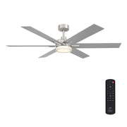 Designers Fountain Chillion 1Lt 60" Ceiling Fan, Brushed Nickel - FR-CLN60RGB-BN