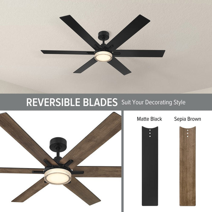 Designers Fountain Chillion 1Lt 60" Ceiling Fan, Matte Black