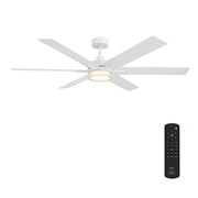 Designers Fountain Chillion 1Lt 60" Ceiling Fan, Matte White - FR-CLN60RGB-MW