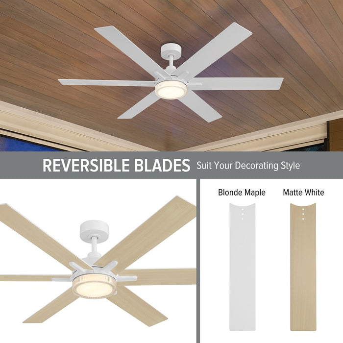 Designers Fountain Chillion 1Lt 60" Ceiling Fan, Matte White