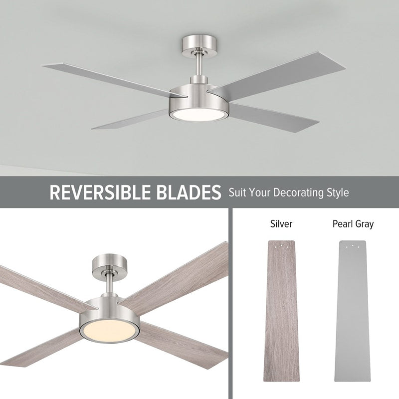 Designers Fountain Onyo 1Lt 52" Ceiling Fan, Brushed Nickel