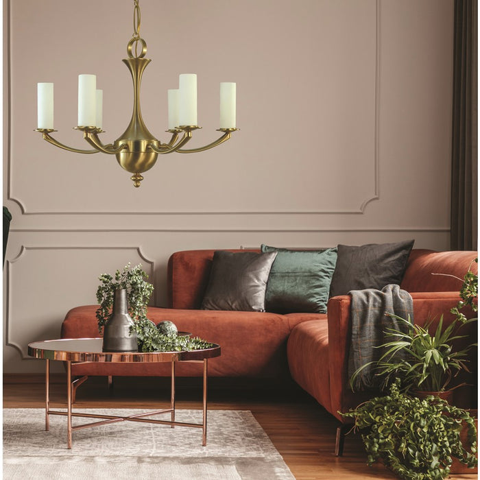 Framburg Atherton 6 Light Dining Chandelier, Brushed Brass