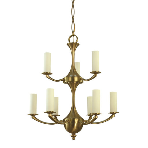 Framburg Atherton 9 Light Dining Chandelier, Brushed Brass - 5929BR