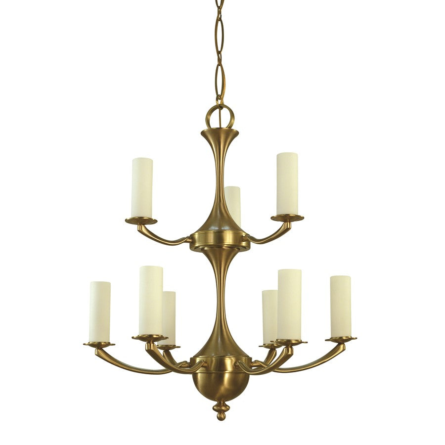 Framburg Atherton 9 Light Dining Chandelier, Brushed Brass - 5929BR