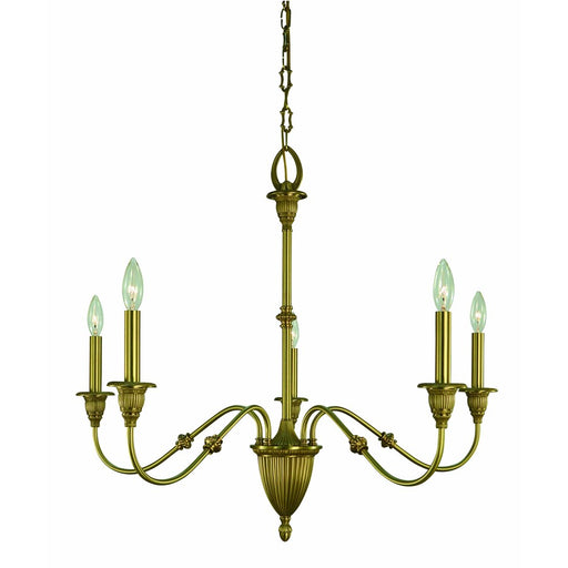 Framburg Hinsdale 5 Light Dining Chandelier, Brushed Brass - 5930BR
