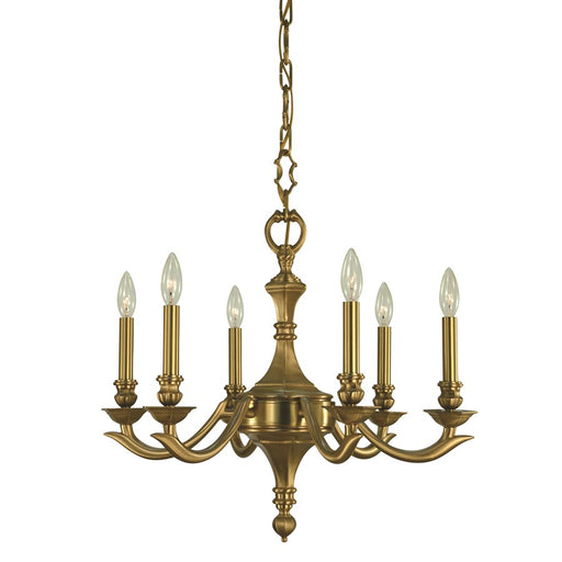 Framburg Scarsdale 6 Light Dining Chandelier, Brushed Brass - 5936BR