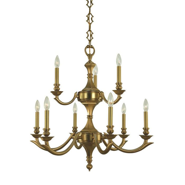 Framburg Scarsdale 9 Light Dining Chandelier, Brushed Brass - 5939BR