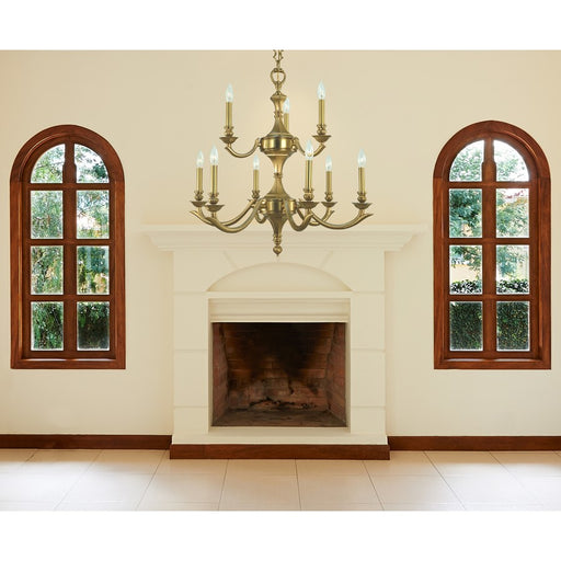 Framburg Scarsdale 9 Light Dining Chandelier, Brushed Brass