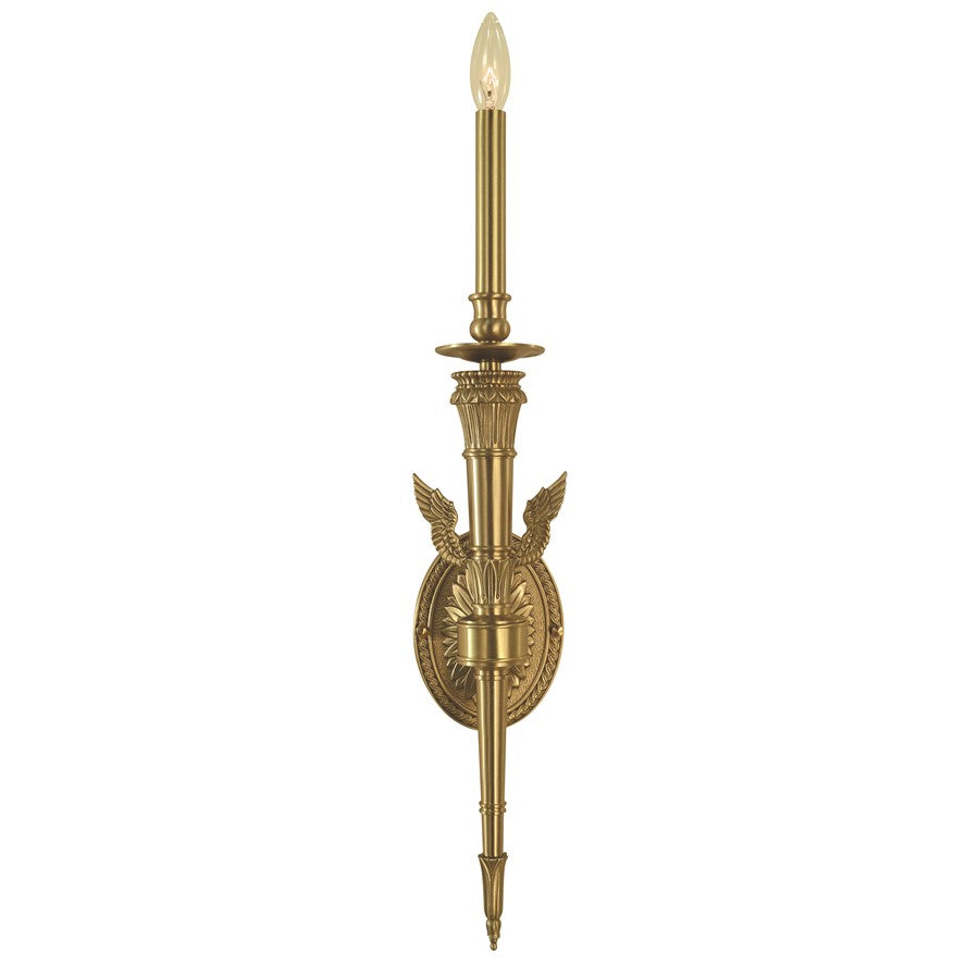 Framburg Napoleonic 1 Light Bath/Sconce, Brushed Brass - 5941BR