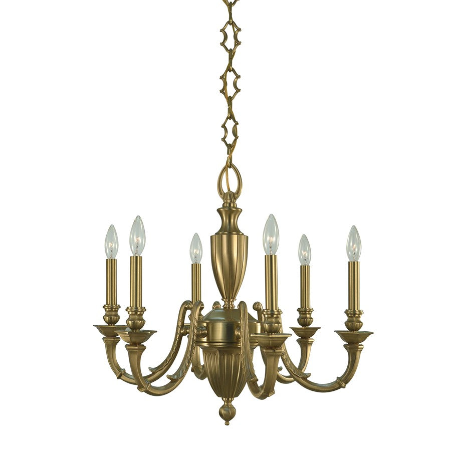 Framburg Wellesley 6 Light Dining Chandelier, Brushed Brass - 5946BR
