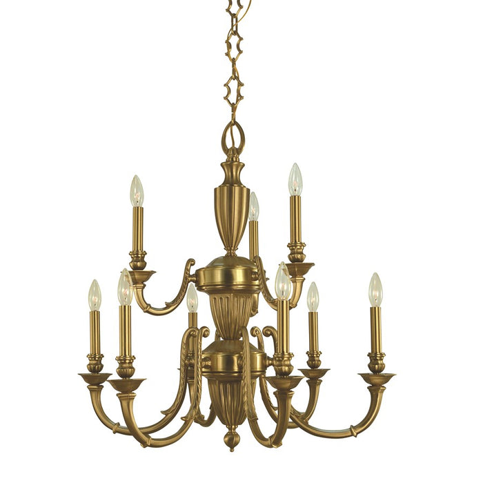 Framburg Wellesley 9 Light Dining Chandelier, Brushed Brass - 5949BR