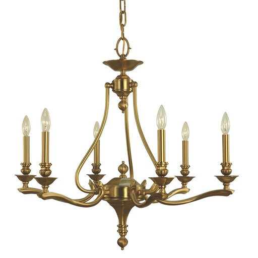 Framburg Fin De Siecle 6 Light 31" Dining Chandelier, Brushed Brass - 5952BR