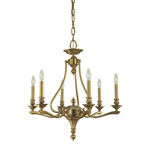 Framburg Fin De Siecle 6 Light 25" Dining Chandelier, Brushed Brass - 5956BR