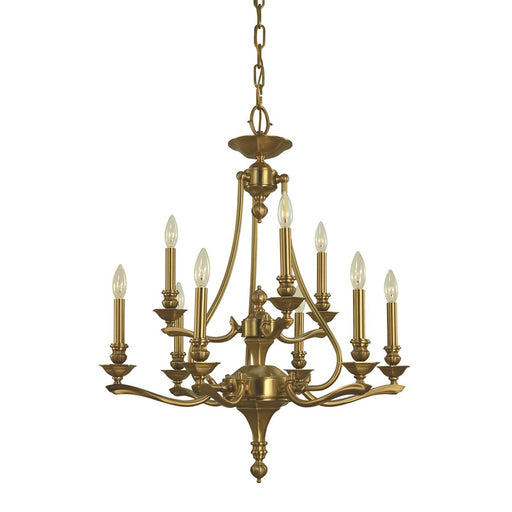 Framburg Fin De Siecle 9 Light Dining Chandelier, Brushed Brass - 5959BR
