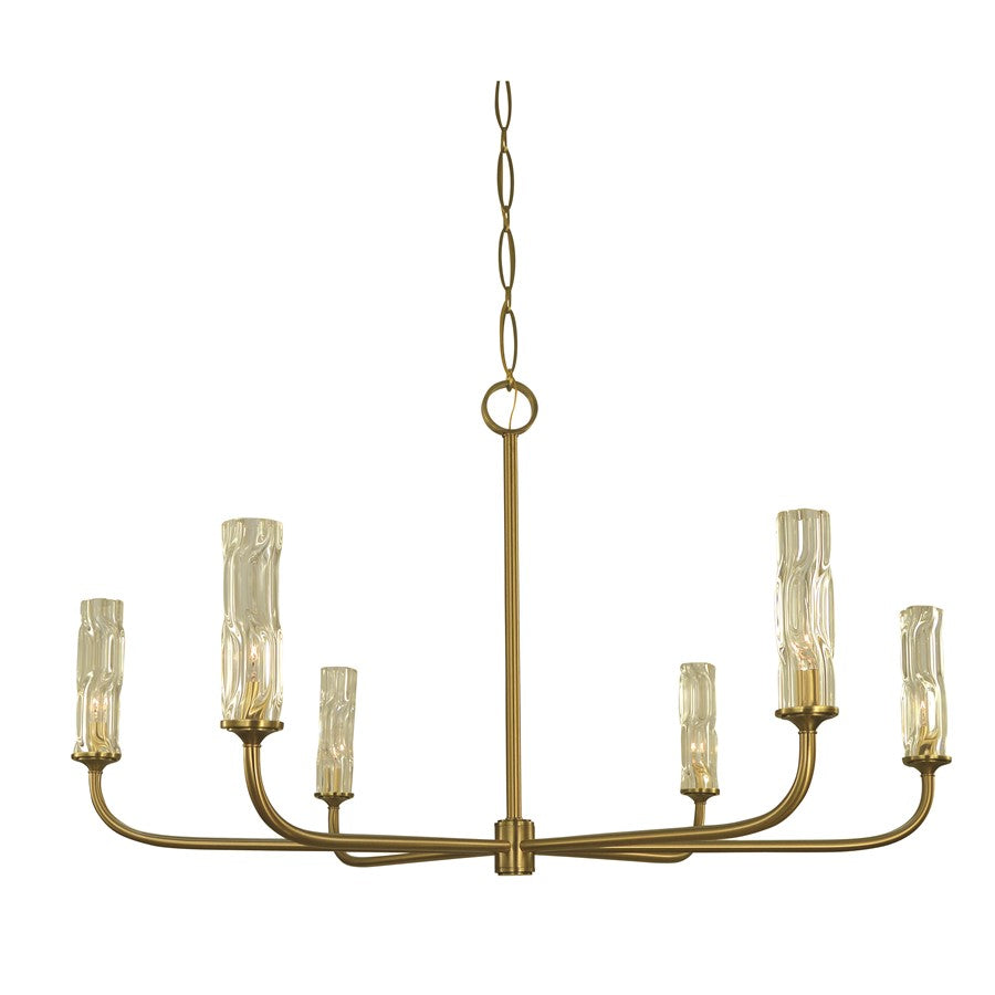Framburg Kaia 6 Light Dining Chandelier, Brushed Brass - 5966BR
