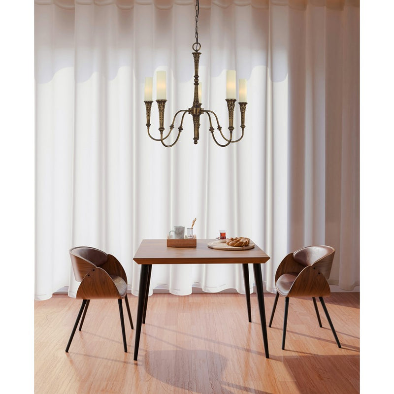 Framburg Old Greenwich 5 Light Dining Chandelier, Brushed Nickel