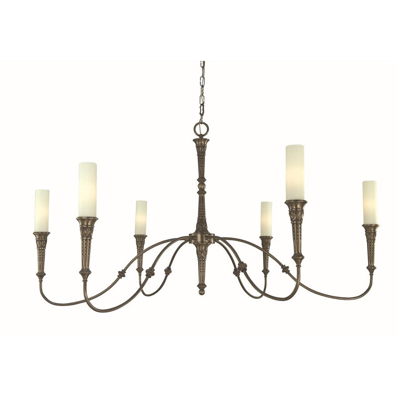 Framburg Old Greenwich 6 Light Dining Chandelier, Brushed Nickel - 5976BN