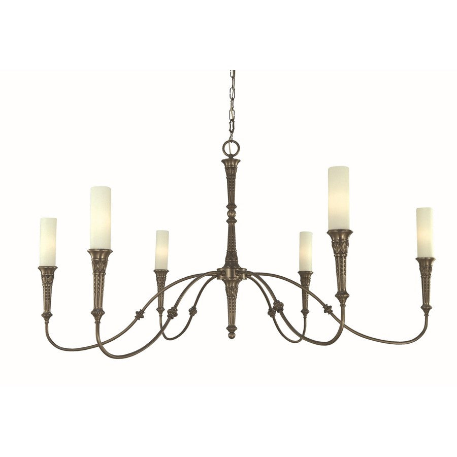 Framburg Old Greenwich 6 Light Dining Chandelier, Brushed Nickel - 5976BN