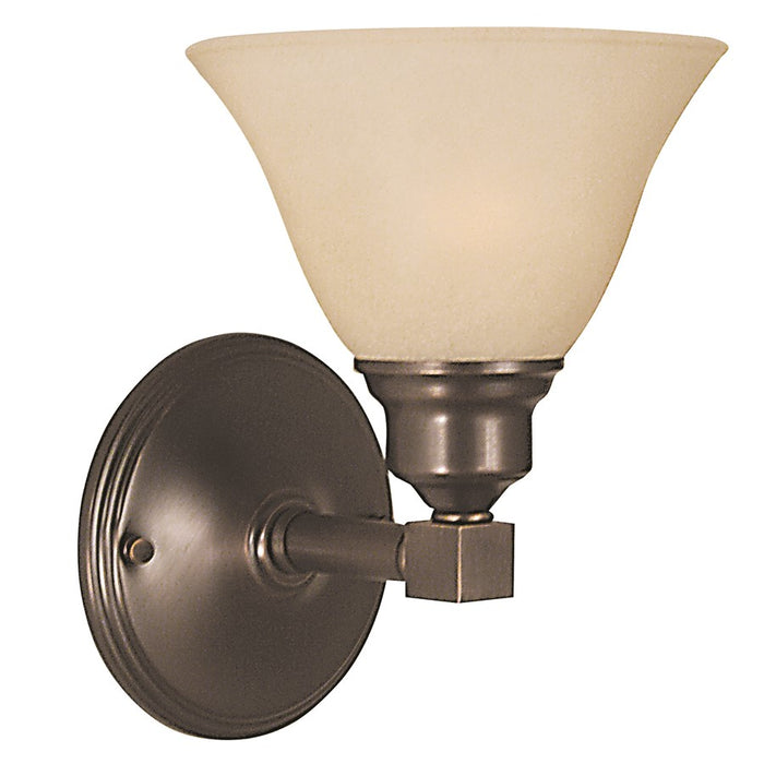 Framburg Taylor 1 Light 9" Bath Sconce, Polished Nickel/Amber Marble - F-2421PM