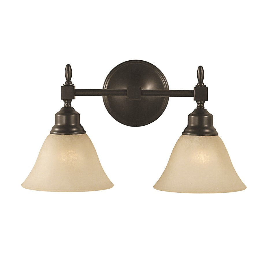 Framburg Taylor 2 Light Bath Sconce, Polished Nickel/Amber Marble - F-2432PM