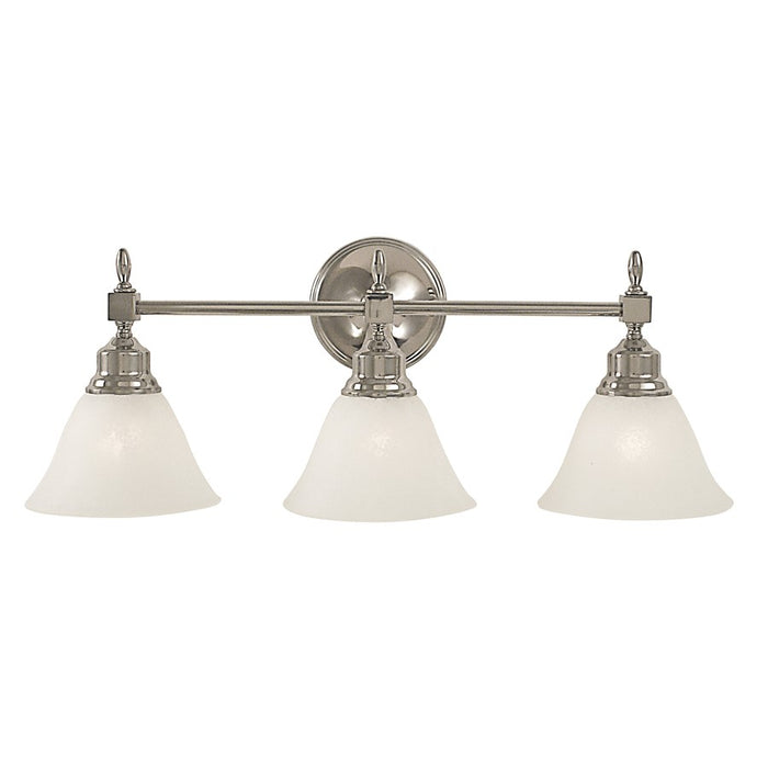 Framburg Taylor 3 Light Bath Sconce, Brushed Nickel/Amber Marble - F-2433BM