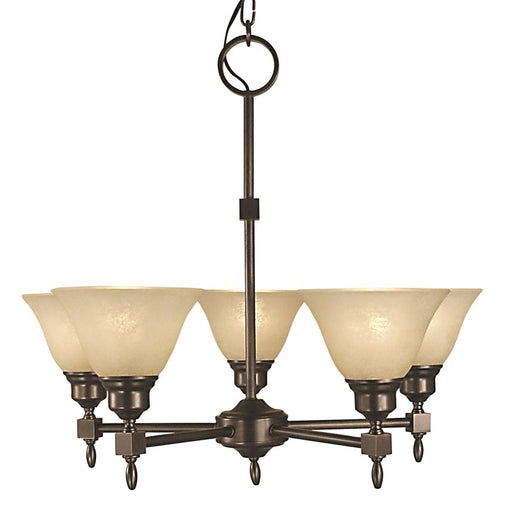 Framburg Taylor 5Lt Dining Chandelier, Brushed Nickel/Amber Marble - F-2435BM