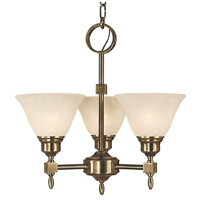 Framburg Taylor 3 Light Mini Chandelier, Brushed Nickel/Amber Marble - F-2438BM