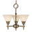 Framburg Taylor 3Lt Mini Chandelier, Polished Nickel/Amber Marble - F-2438PM