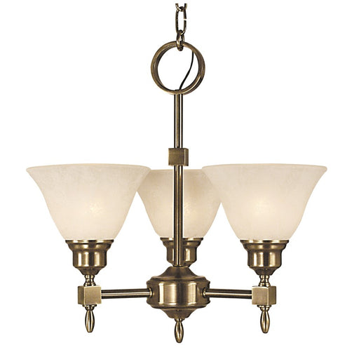 Framburg Taylor 3Lt Mini Chandelier, Polished Nickel/Amber Marble - F-2438PM