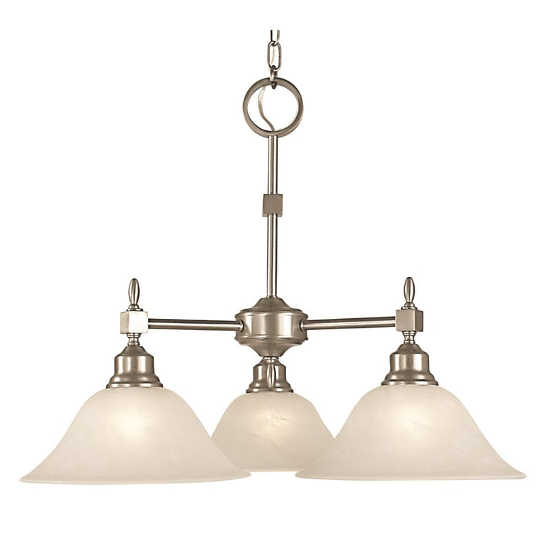 Framburg Taylor 3Lt Dinette Chandelier, Brushed Nickel/Amber Marble - F-2439BM