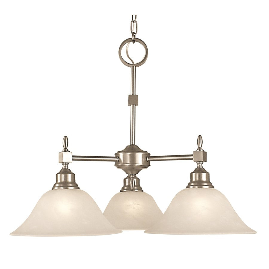 Framburg Taylor 3Lt Dinette Chandelier, Polished Nickel/Amber Marble - F-2439PM