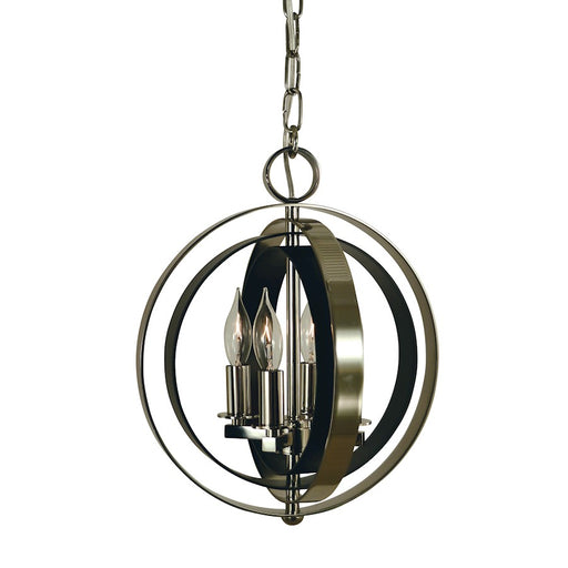 Framburg Constellation 4 Light Mini Chandelier, Brass/Black - F-4650BR-MBLACK