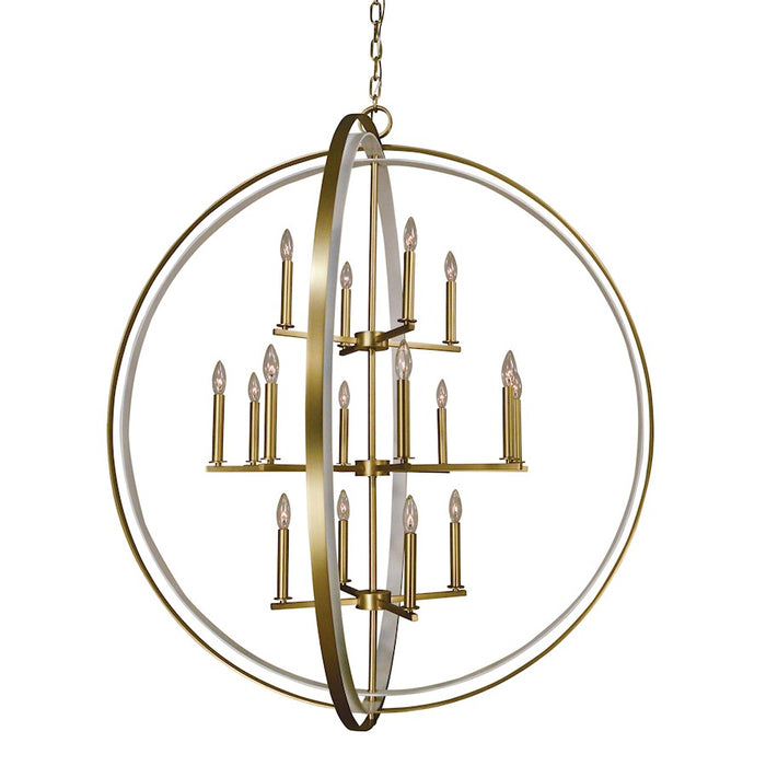 Framburg Constellation 16 Light Foyer Chandelier, Brass/Black - F-4656BR-MBLACK