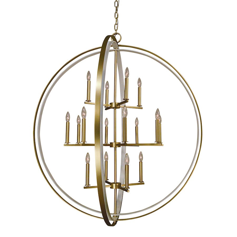 Framburg Constellation 16 Light Foyer Chandelier, Brass/Black - F-4656BR-MBLACK