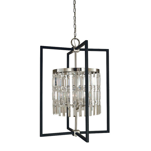 Framburg Hannah 5 Light 32" Dining Chandelier, Brass/Black - F-5332BR-MBLACK