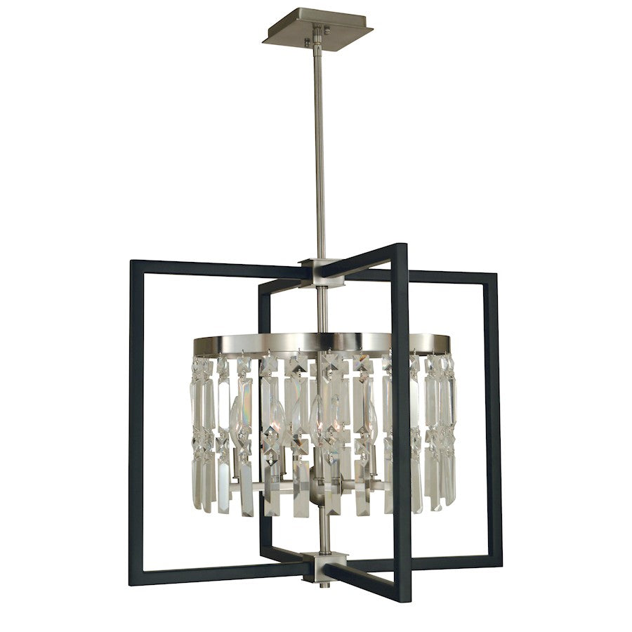 Framburg Hannah 5 Light 19" Dining Chandelier, Brass/Black - F-5335BR-MBLACK