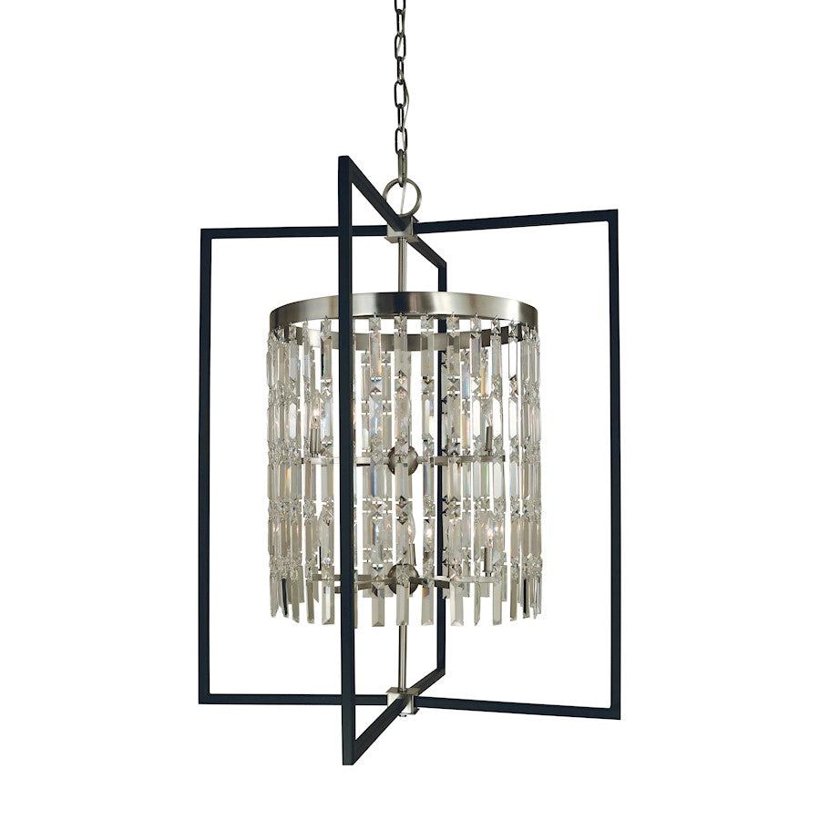 Framburg Hannah 10 Light Foyer Chandelier, Brass/Black - F-5338BR-MBLACK