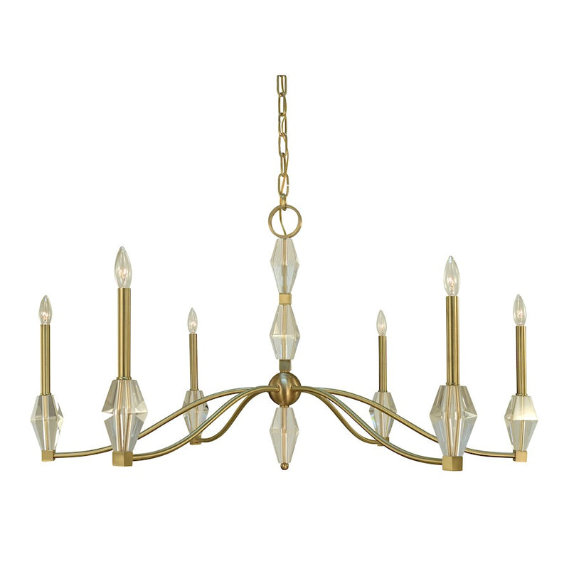 Framburg Vivian 6 Light Dining Chandelier, Brass - F-5660BR