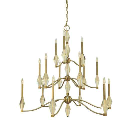 Framburg Vivian 15 Light Foyer Chandelier, Brass - F-5668BR