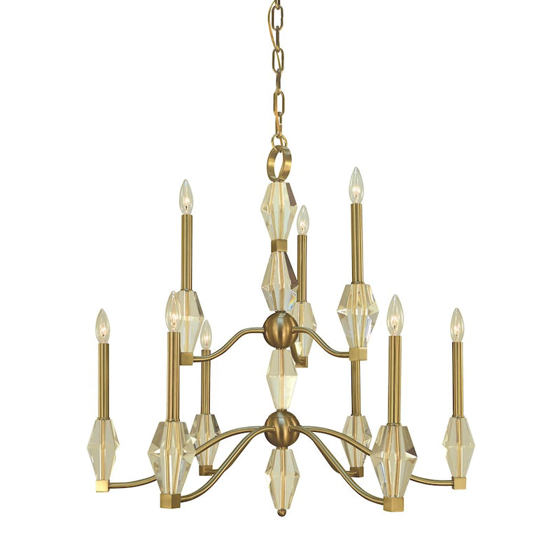 Framburg Vivian 9 Light Dining Chandelier, Brass - F-5669BR